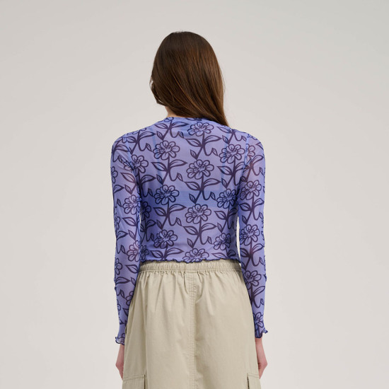Santa Cruz Γυναικεία μακρυμάνικη μπλούζα Delfino Flower Mesh Crop LS Top